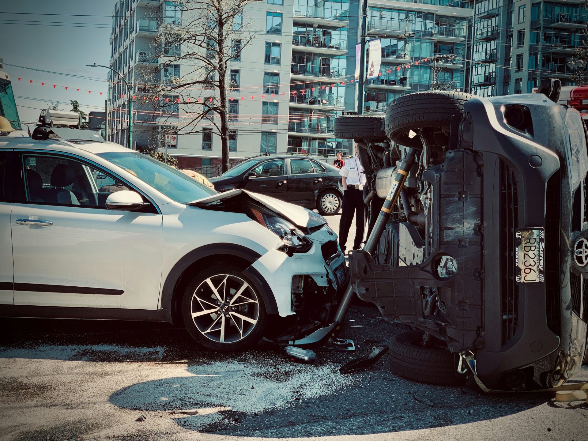 a car that has crashed into another car